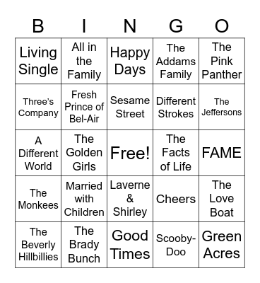 Theme Song BINGO Card