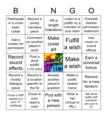 Voiceteam 2022 Bingo Card