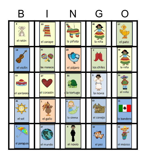 Cinco De Mayo Bingo Card