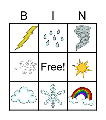 Weather BINGO Card