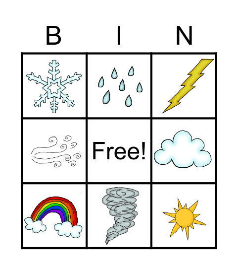 Weather BINGO Card