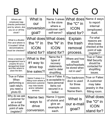 Charlotte Russe - Team #306 Bingo Card