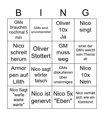 Star Wars Uprising Bingo Card