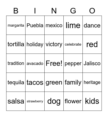 WERG Cinco de Mayo Happy Hour BINGO! Bingo Card