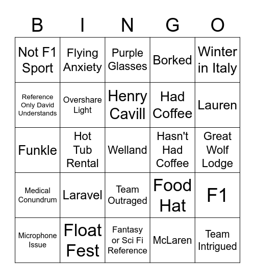 Jeremy-isms Bingo Card