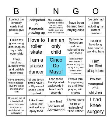 Team Building Bingo!! Bingo Card