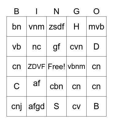 Digestive System Bingo Card