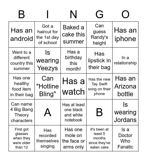 Ice-Ice Breaker! Bingo Card