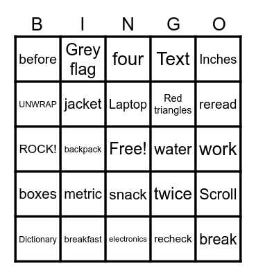 STAAR Bingo! Bingo Card