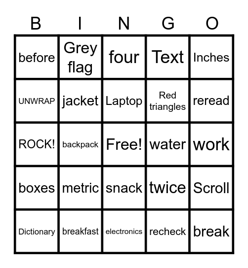STAAR Bingo! Bingo Card
