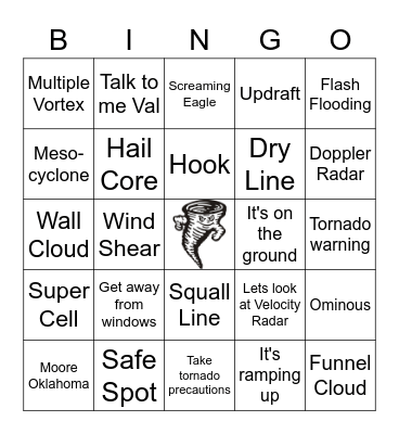 Oklahoma Severe Weather Bingo Card