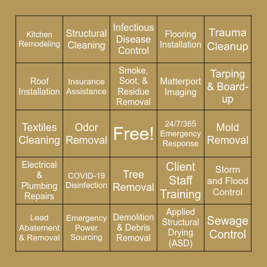 What can Paul Davis do for me? Bingo Card