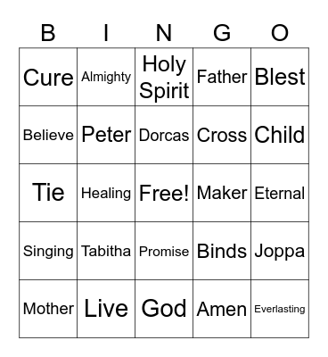 May 8 Worship Bingo (listen for words in worship and mark them)  No prizes - just for fun Bingo Card