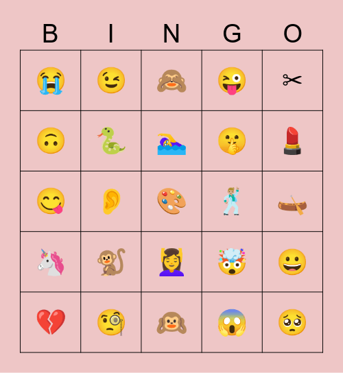 Emoji Bingo Card