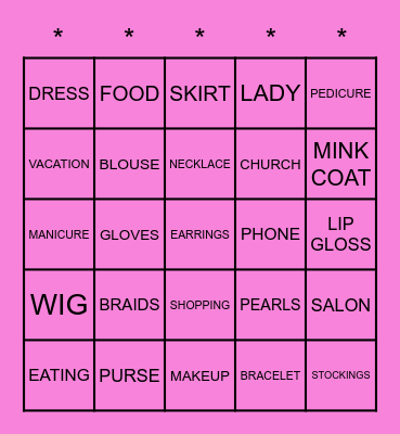 ALL ABOUT MOMS Bingo Card