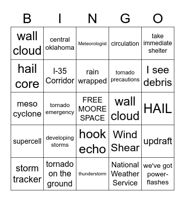 Okie Tornado Bingo Card