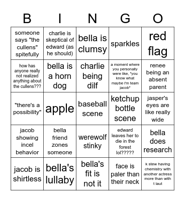 twilight 1 Bingo Card