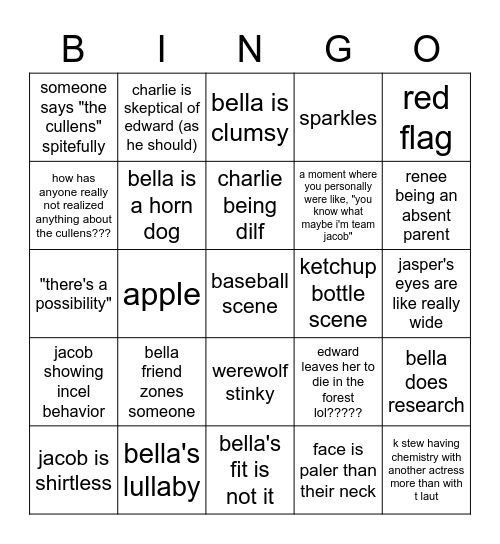 twilight 1 Bingo Card