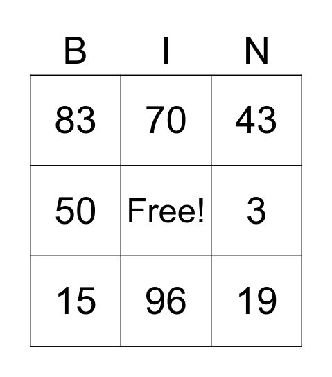 Vowel sounds /i/ and /ɪ/ Bingo Card