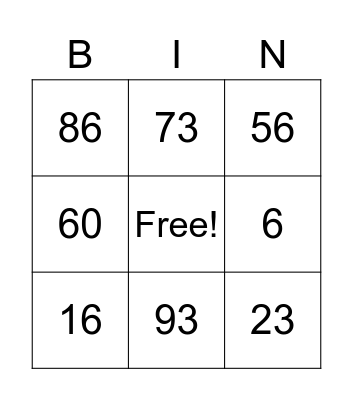 Vowel sounds /i/ and /ɪ/ Bingo Card