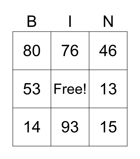 Vowel sounds /i/ and /ɪ/ Bingo Card