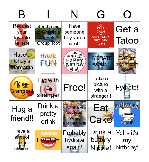 Jessie's Birthday Bar Crawl & Adventure Bingo Card