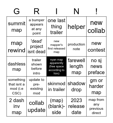 Celeste Direct 3 Bingo Card