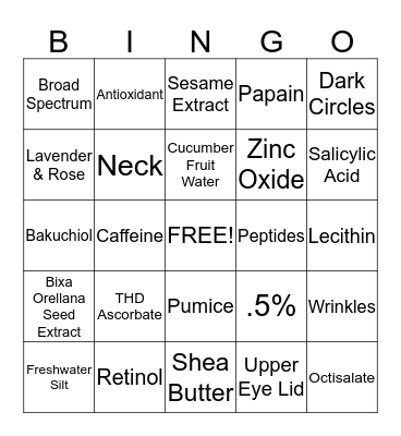 REVINGO! Bingo Card