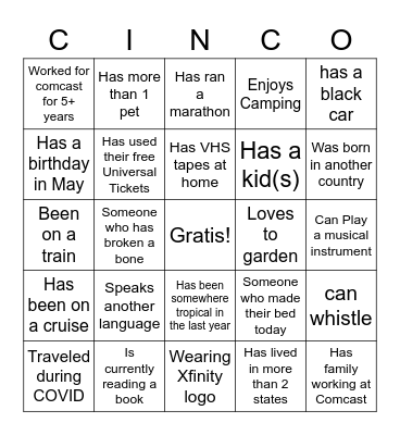 Woman's Network Get to Know You! Bingo Card