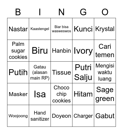 D's Bingo 🥂 Bingo Card