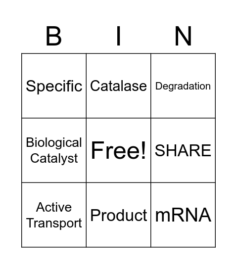 Biology Bingo Card