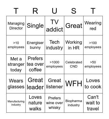 Find me! Bingo Card