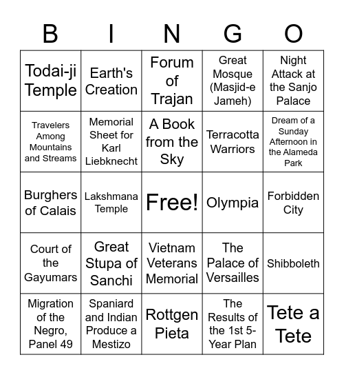 APAH Review:  Purpose Bingo Card