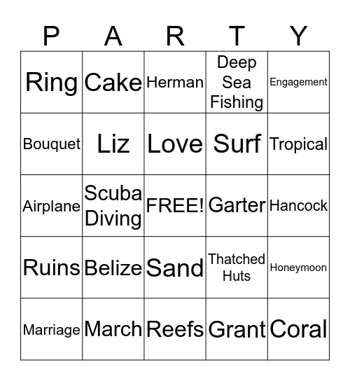 Destination Belize Bingo Card