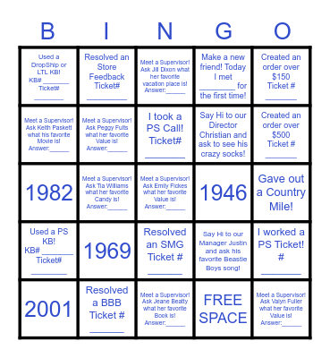 Petsense Bingo Card