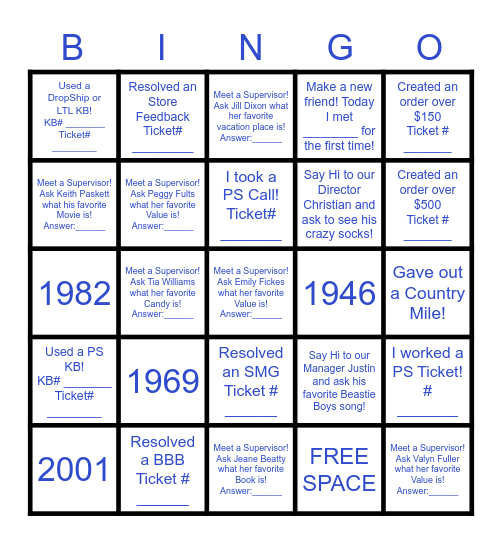 Petsense Bingo Card