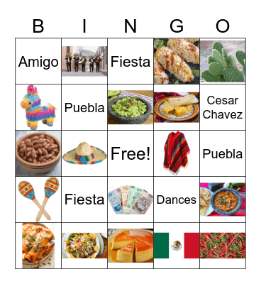 5-Mayo ~ Cinco De Mayo Bingo Card