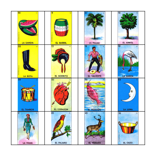 Loteria Bingo Card