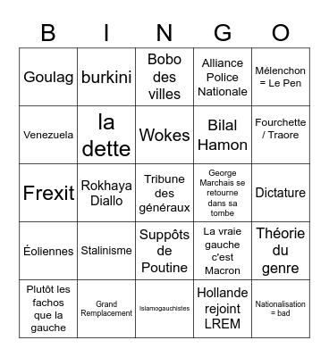 NUPES Le bingo Card