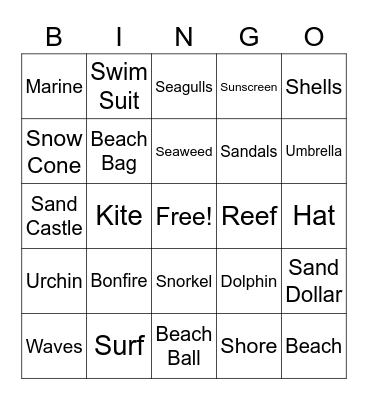 Beach Blanket Bingo Card