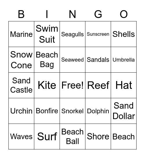 Beach Blanket Bingo Card