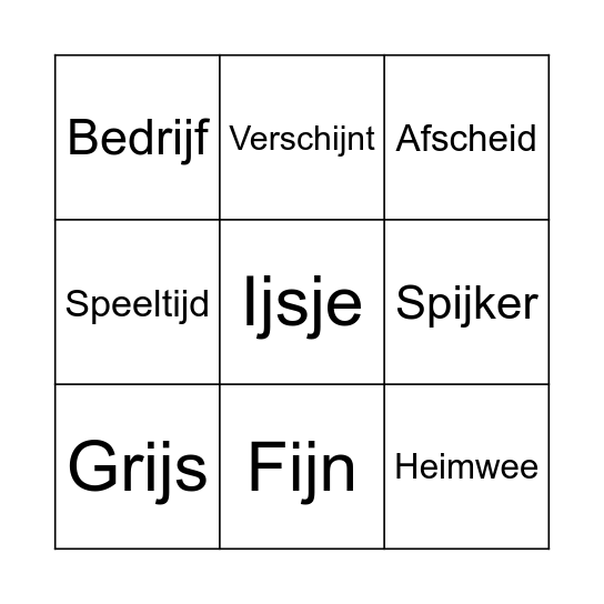 Ei/ij Bingo Card