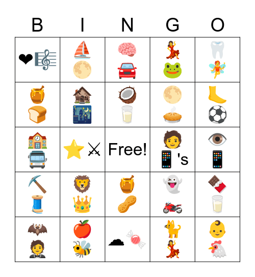 Emoji Bingo Card