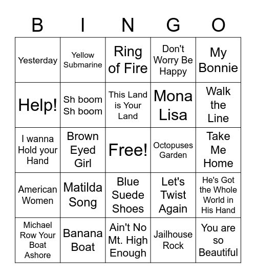 Spring Showers Bingo Card