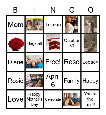 Mother's Day Bingo Card