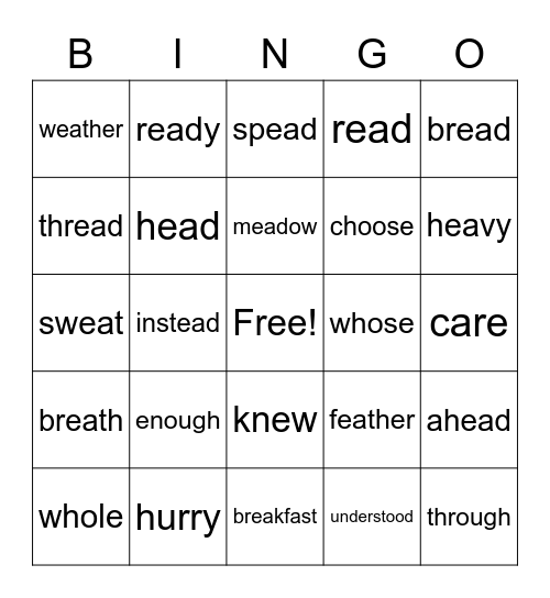 Letterland Bingo Unit 18 2nd Bingo Card