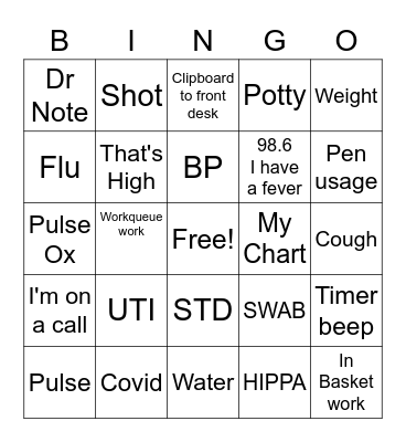 Goofy Godfrey Healthcare Bingo Card