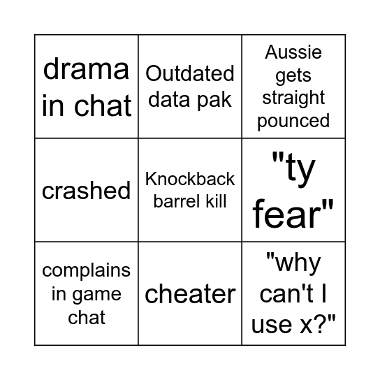 DLR Patch 3 Bingo Card