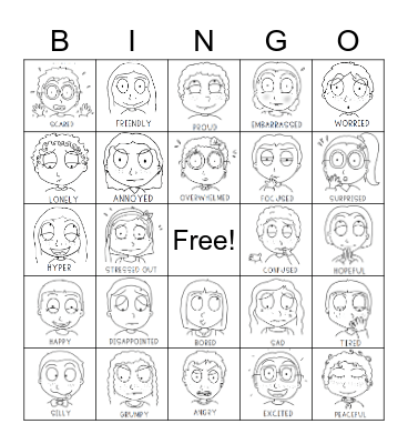 Feelings Bingo Card