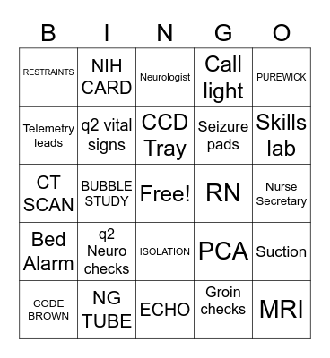 Neuroscience BINGO Card